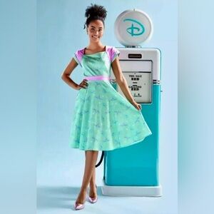 NWT Disney Dress Shop | Cars Flo's V-8 Cafe Retro Swing Midi Dress TB1
